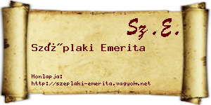 Széplaki Emerita névjegykártya
